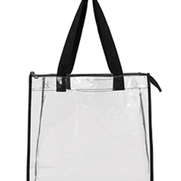 Clear Tote with Gusseted And Zippered Top Thumbnail