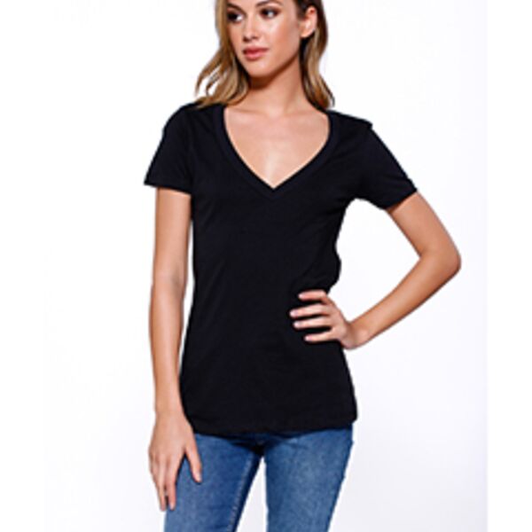 Ladies' Cotton V-Neck T-Shirt Thumbnail